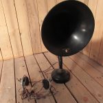 Early radio Sterling Baby speaker horn and earphones 1