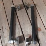 Pair of black and chrome large door handles (1930s) 1