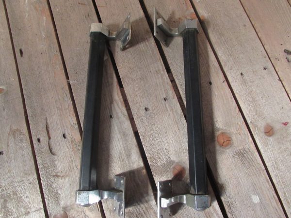 Pair of black and chrome large door handles (1930s)